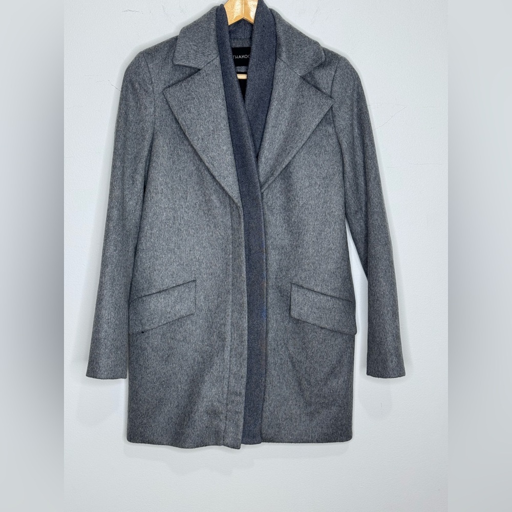 Thakoon Wool Coat Ribbed Panel Zipper Tailored Gray Size 0/XS - Picture 8 of 8